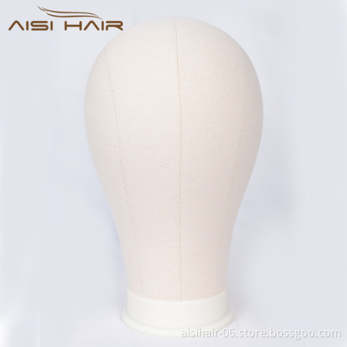 Aisi Hair Poly Canvas Block Head Mannequin Head Wig Stand For Styling Display Making Wigs With Table Clamp Pins Wig Making Tools